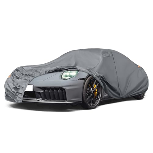 Image of Waterproof Car Covers Replace for 1998-2025 Porsche 911 (991 /992 /996 /997 Series), 10 Layers Heavy Duty All Weather Car Cover with Zipper Door, Windproof Bands for Snow Rain Dust Protection