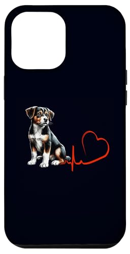 Custodia per iPhone 14 Plus Mountain Feist Dog Heartbeat ECG Funny Dogs Owner & Lover