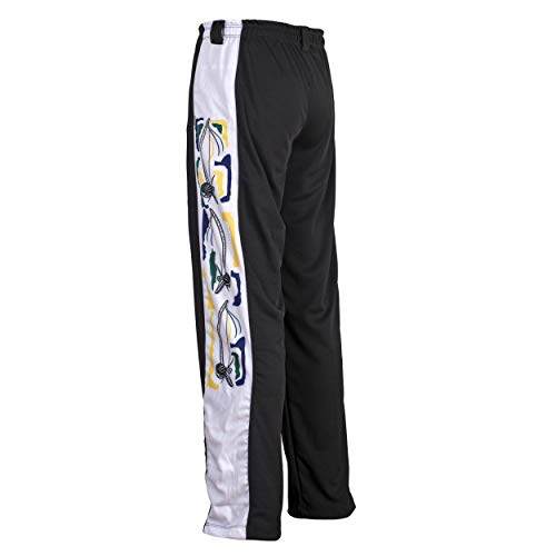 JL Sport Authentic Brazilian Capoeira Martial Arts Unisex's Trousers Black (with Traditional Berimbau in White Along Leg) - XL - Image 3