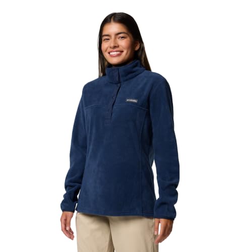 Image of Columbia Womens Benton Springs Half Snap II Pull Over Fleece Jacket, Dark Stone /Canoe /Vintage Blue, 3X