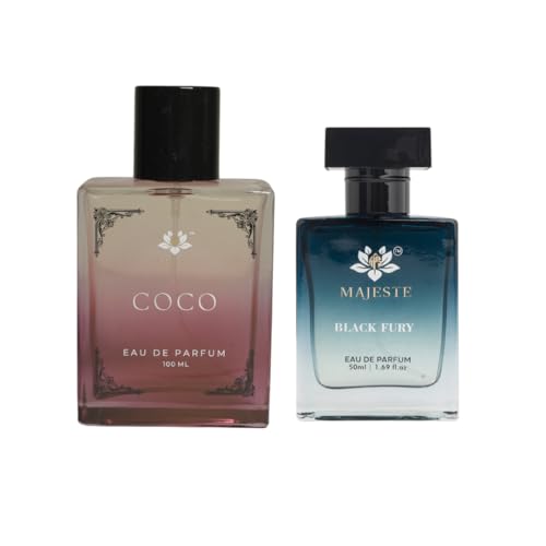 Image of Coco & Black Fury Perfume Pack of 2 | Luxury Long-Lasting | Unisex Perfume | Eau de Perfume | Coco 100ml & Black Fury 50ml