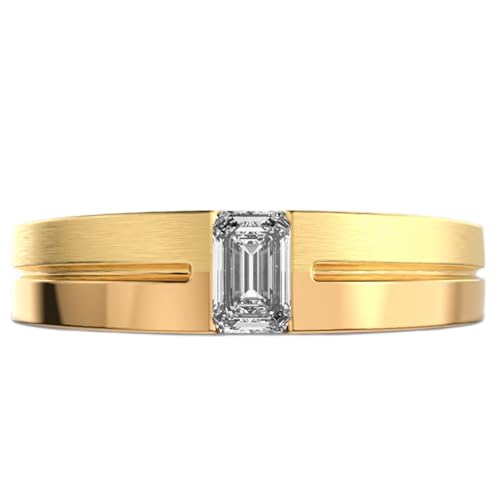 Bague moissanite émeraude style élégant homme pour mariages