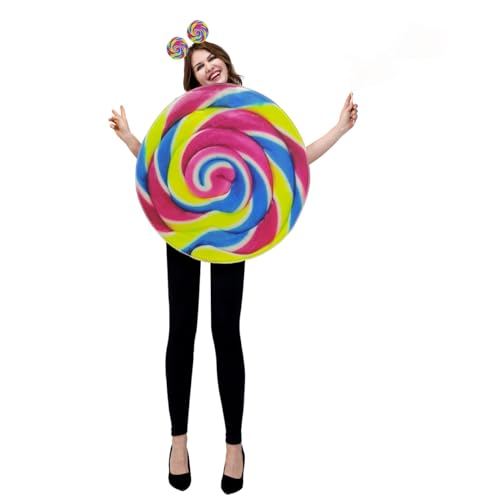 SEA HARE Disfraces de piruleta divertidos unisex para adultos, disfraces de fiesta de dulces