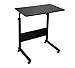 Price comparison product image simpahome Height Adjustable Mobile Table Workstation Laptop Overbed Multi Table with Metal Frame & Rolling Castors - Black