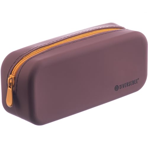 DIVERSEBEE Soft Silicone Pencil Case, Aesthetic Pencil Pouch with Zipper, Cute Pen Bag for School, Bible Journaling Supplies and Accessories, Pencil Organizer (Grape)