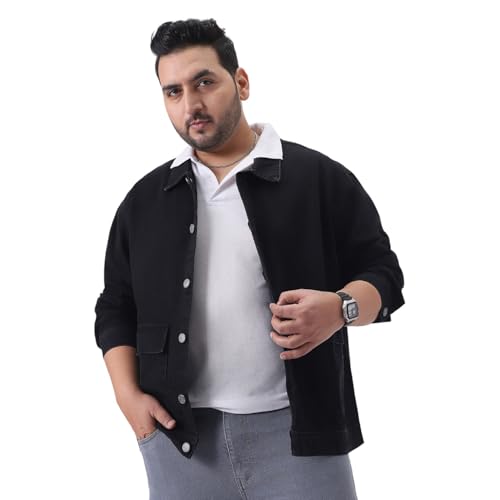 Image of Urbano Plus Men's Relaxed Fit Full Sleeve Utility Denim Jacket
