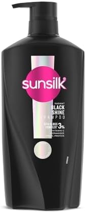 Sunsilk Radiant Black Shine Shampoo 650 ml || Infused with 3% VITA-GLOSS COMPLEX* || Gives Glass Shine Hair