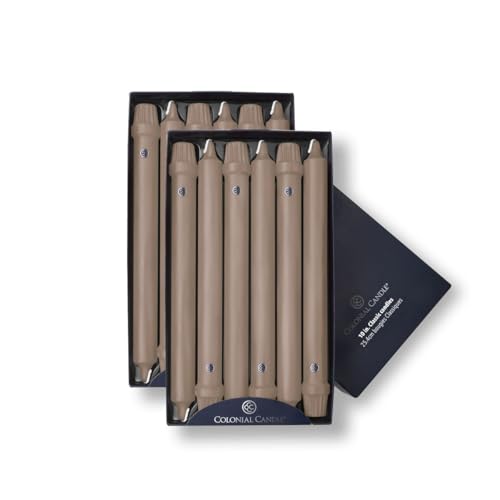 Bougies coniques moka non parfumées 25,4 cm longue durée pour chandelier