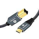 Thzzhnno USB B to USB C Printer Cable 1M, USB C to USB B Cord for MacBook Pro, MIDI Cable for Yamaha Casio Digital Piano, MIDI Keyboard, DJ Controller
