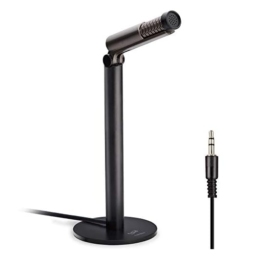B044 Desktop 3.5mm Wired Microphone for Skype Zoom Conference Video Calls in-Person Interviews Music Recording Meeting Podcasting Gaming YouTube Videos for Desktop PC/Laptop - Black