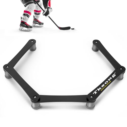 TKSONG Hockey Training Equipment - Adjustable Hockey Trainer for Stick Handling & Puck Control | Portable Stickhandling Training Tool for Kids & Adults | On/Off Ice Use5-Sections(Black/Gray)