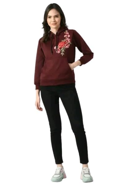 Jyoti-Collections Womens Rose Embroidered Loose Long-Sleeve Hoodie Jacket-picture-55