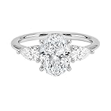 Moissanite Engagement Ring 1.5 ct 10k 14k 18k Gold & 925 Sterling Silver Solitaire 3 Stone Moissanite Ring Christmas Gift for Women (White, Oval)