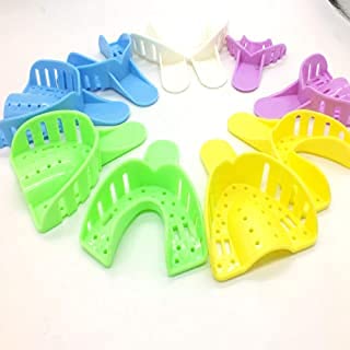 UNIQUEIDEAS Set of 10 Pieces Plastic Autoclavable Dental Impression Tray (Variable Color)