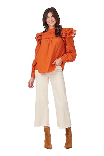 Mud Pie Casual feminino, Laranja, M
