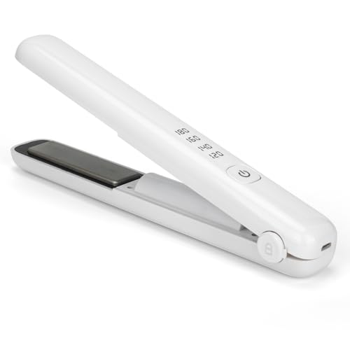 Alisador de pelo inalámbrico y rizador – Recargable con 45 minutos de tiempo de funcionamiento para resultados perfectos de salón en casa (blanco) Alisador de pelo inalámbrico y rizador – Recargable con 45 minutos de tiempo de funcionamiento para resultados perfectos de salón en casa (blanco)