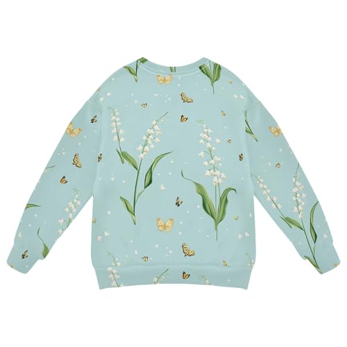 JUNZAN Cute Lily Light Blue Little Boys Sweatshirts Hoodies Fleece Kids Hoodies Boys Camping 4T2