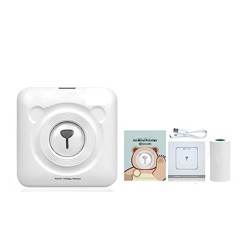 Image of Red Portable Thermal Photo Printer Wireless Mini Pocket Pictures Label Sticker Printing 58mm(304dpi White Printer)