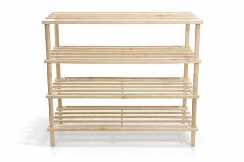 HERSIG: Zapatero de Madera Natural de 4
