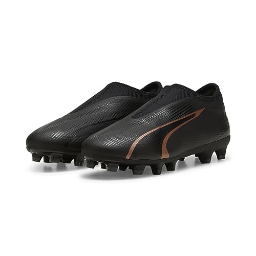 PUMA Ultra Match LL FG/AG Jr, Soccer Shoe, Black-Copper Rose, 28 EU