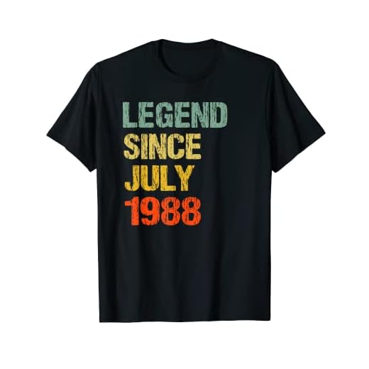 Regalos de cumpleaños 35 años Leyenda desde julio de 1988 Camiseta