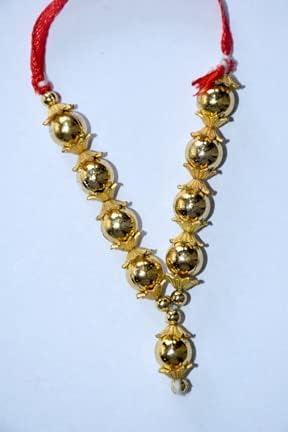 Image of Pearl /Moti Pooja Haar Mala for Idol Set of 2 Red Fabric Garland