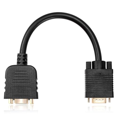 Image of ETZIN VGA Splitter Cable 1 Male to 2 Female Adapter Monitor Y Splitter Cable 25cm Black Can't Connect Two at The Same time TD-1303CC