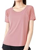 [Ranmy Stage] 【オシャレで涼しい袖メッシュスポーツウェア】 ヨガウェア トップス スポーツ Tシャツ レディース 体型カバー 速乾 伸縮 通気性 軽量 薄手 ピンク M