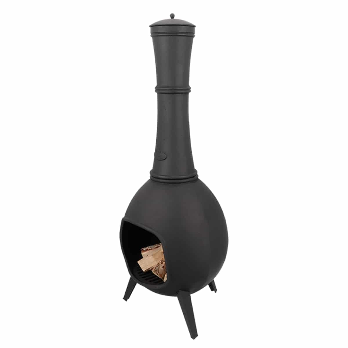 Esschert Design Terrassenofen, 150 cm L, schwarz, 53x53x144 cm, FF65