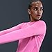Nike Women's Swift Dri-FIT Ultraviolet Long Sleeve Crew Neck Running Top Playful Pink/Reflective Silver Medium-Regular