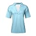 Women Short Sleeve Shirts V Neck Summer Tops Casual Work Basic Tees Tops Handstand Shirt Long Sleeve (Sky Blue, XXL)