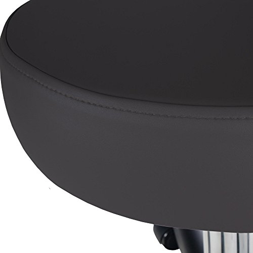 Earthlite Pneumatic Massage Rolling Stool With Backrest - No Leaking (Vs. Hydraulic), Adjustable, Cfc-Fre / Salon Medical Spa Facial Chair , Black #TOP4