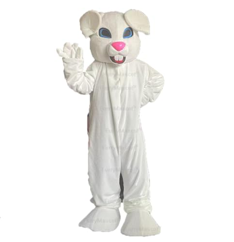 Adult White Bunny Rabbit Suit Animal Mascot Costume Party Carnival Costumes