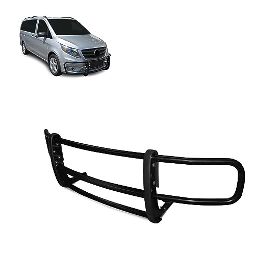Image of Black Horse SPARTAN Grille brush Bumper Guard Modular Black Compatible with 2016-2023 Mercedes-Benz Metris-17MBMEMA