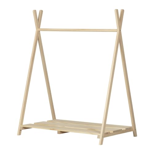 Image of Sweedi Scandinavian Clothes Rack for Kids-Natural Pine-South Shore