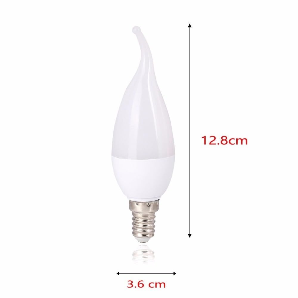 KJXP Lighting, Paquet de 30, ampoules de lustre à flamme LED AC85-265V 3W E14 B22 E27 ampoule 2835SMD lampe à bougie(Cold White,E14 AC220V)