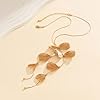 Cubahop Tassel Ginkgo Foglia Lunghe Collane Collana Catena Gioielli Regolabili per Le Donne e Ragazze (Oro) #2