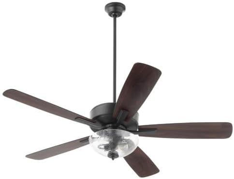 Quorum 4525-22159 Ovation 52" Ceiling Fan with Lights, Matte Black