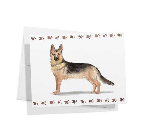 Image of Twigs Paper German Shepherd Thank You Cards, 12 Dog Stationery Note Cards