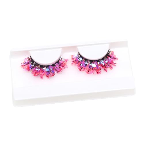 Pestañas de brillo | Pestañas de colores 3D brillantes con lentejuelas | Pestiones postizas de brillo | Dramáticas pestañas decorativas Festival para Halloween Party Stage Cosplay