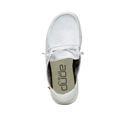 Image of Hey Dude Girl's Wendy Youth Linen Lace Up Shoes, White, US K13 (UK 12)