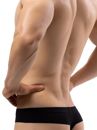 iKingsky Men's Cheeky Thongs Sexy Mini Cheek Underwear Silky Low Rise Bulge Underpanty for Men3