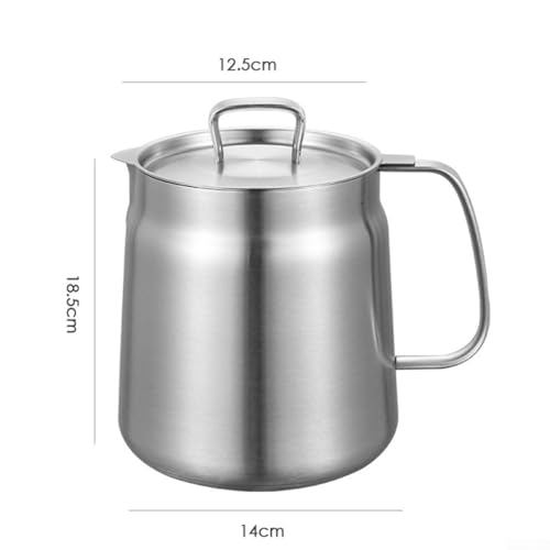 Contenedor de grasa de acero inoxidable 304 de 68 oz con filtro de malla para aceite de cocina 6