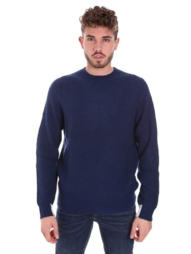 Pull homme bleu Antony Morato Mmsw01218 col rond en maille élégante