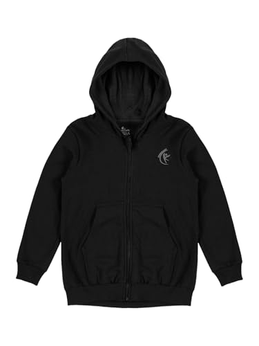 Image of KiddoPanti Boys Solid Cotton Full Sleeve Zip-Up Front Open Hooded Sweatshirt