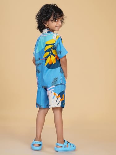 Image of Ninos Dreams Boys Cotton Rayon Coord Set with shorts /Holiday Shirt & Shorts