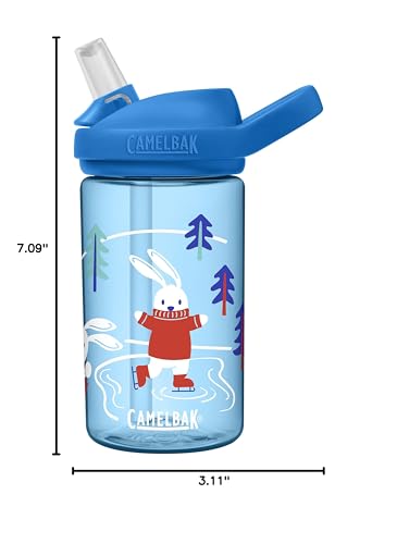 CamelBak Eddy+ Kids Bite Valve Straw Tritan Renew Water Bottle Bundled Bunnies, 14oz