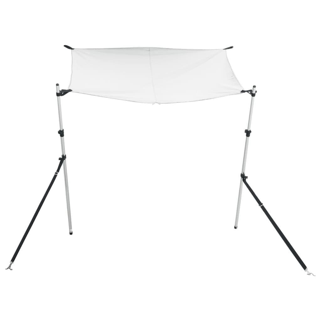 vidaXL Toldo T-Top Extensión, Capota Impermeable para Barco de Pesca Esquí, Cubierta de Embarcación, Pantalla de Extensión de Cortina, Blanco