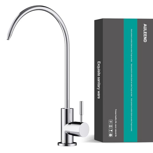 AULEEND Grifo de ósmosis inversa de latón 100% sin plomo, sistema de filtro de agua para fregadero, adecuado para la mayoría de sistemas de ósmosis inversa o filtración de agua, grifo de agua potable
