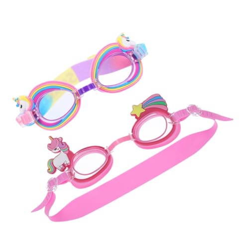 SUPVOX 2 Piezas Gafas de Natación para Lentes Transparentes con Protección Uv y Antivaho y Cómodo para Piscinas Playas y Parques Acuáticos